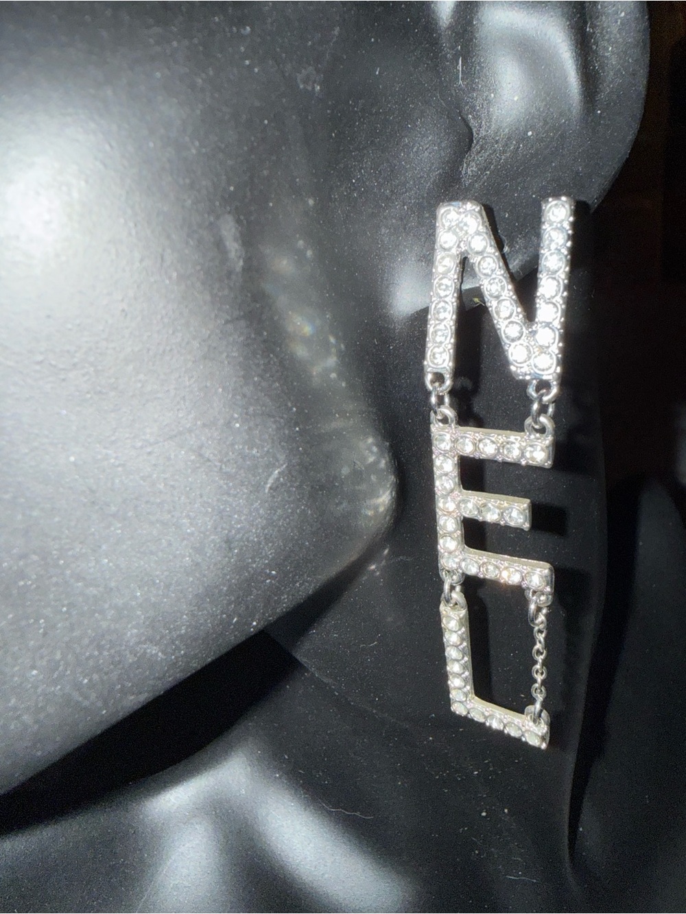 Silver or Gold Rhinestone Earrings - Picture 2 of 2